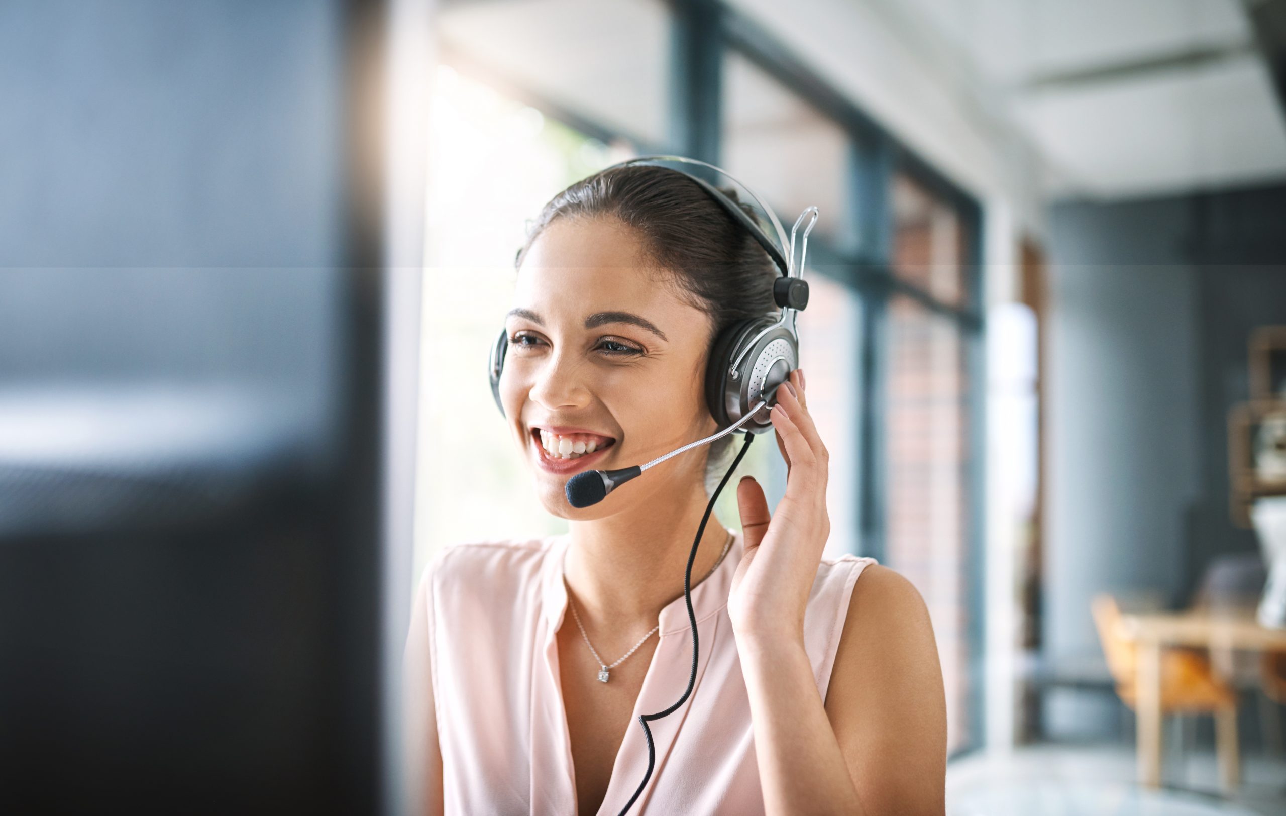 lady talking on headset